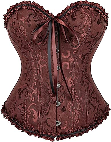 HNGHOU Damen-Korsett in Übergröße, zum Schnüren, Überbrust-Bustier, Dessous, Bodyshaper, Braun, XX-Large HNGHOU Damen-Korsett in Übergröße, zum Schnüren, Überbrust-Bustier, Dessous, Bodyshaper, Braun, XX-Large von HNGHOU
