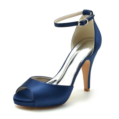 Damen Sandalen mit Plateauabsatz, offener Zehenpartie, Knöchelriemen, Brautschuhe, High Heels, Pumps,Stiletto-Absatz, Elegante Hochzeitsschuhe,3.95" Damen Sandalen mit Plateauabsatz, offener Zehenpartie, Knöchelriemen, Brautschuhe, High Heels, Pumps,Stiletto-Absatz, Elegante Hochzeitsschuhe,3.95" von HNVAVQ