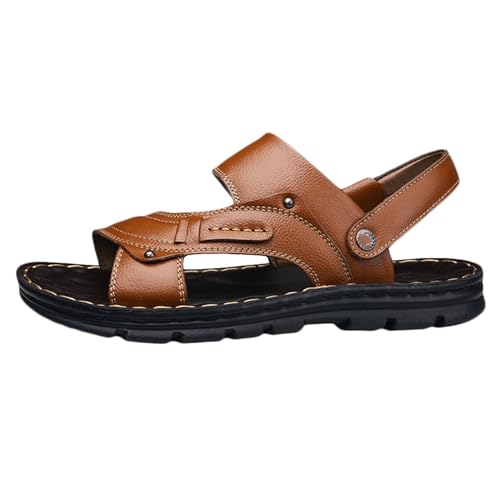 Herren Leder Sandalen Wandern Fischer Sandalen Outdoor Sommer Strand Schuhe von HNVAVQ