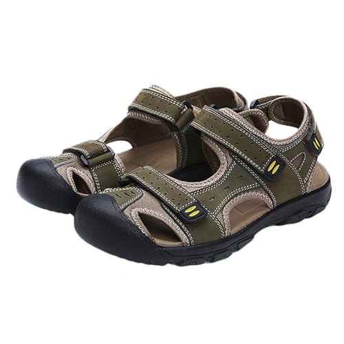 Herren Ledersandalen Fischer Sandalen Sommer Geschlossene Zehen sandalen für Wandern Trekking Fahren Strand Sandalen 38-50 von HNVAVQ