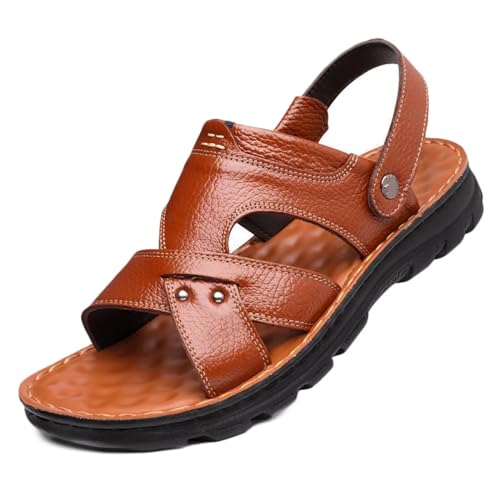 Herren Ledersandalen Sommer Pantoffeln Strandschuhe Wandern Sandalen Casual Fischer Sandalen von HNVAVQ