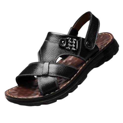 Herren Ledersandalen Sommer Pantoffeln Strandschuhe Wandern Sandalen Casual Fischer Sandalen von HNVAVQ