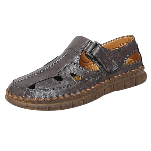 Herren Outdoor Sommer Sandalen Schuhe Strand Sport Wandern Sandale aus Leder Fischer Sandalen von HNVAVQ