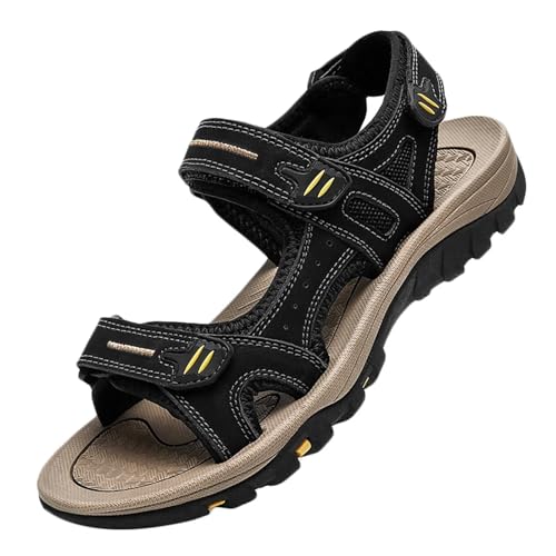 Herren Wander Sandalen Outdoor Wasserdichte Sandalen Leder Strand Sandalen Sommer Wandern Sandalen von HNVAVQ