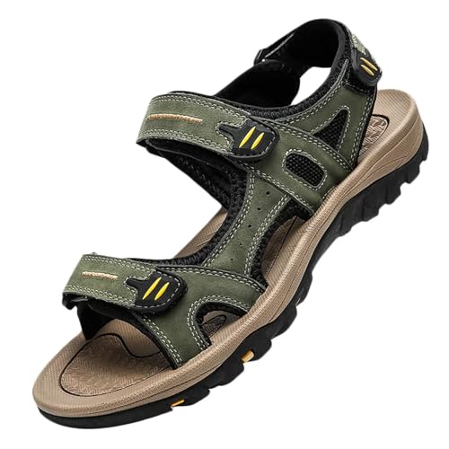 Herren Wander Sandalen Outdoor Wasserdichte Sandalen Leder Strand Sandalen Sommer Wandern Sandalen von HNVAVQ