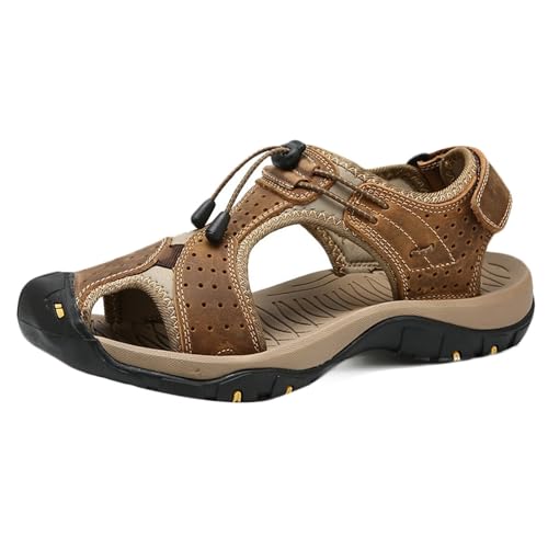 Herren Wandersandale Trekkingsandalen Männer Sommer Geschlossene Sandalen Verstellbaren Sports Strand Sandale,38-48 von HNVAVQ