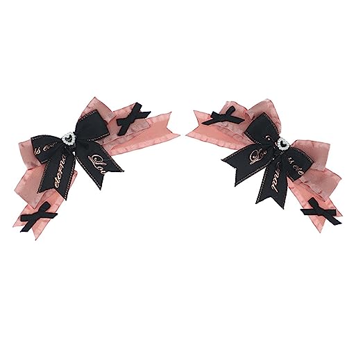 2 x Mädchen Gothic Fliege Cosplay Bänder Haarnadel Kopfbedeckung Punk Haarschmuck Einzigartige Schleife Kopfbedeckung Coole Schleife Elegante Haarspange für Teenager von HNsdsvcd