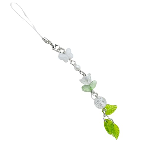 HNsdsvcd Acrylperlen-Handykette mit Kleeblatt/Tulpen-Anhänger, Taschenornament, für Mädchen, modisches Perlen-Schlüsselanhänger-Zubehör HNsdsvcd Acrylperlen-Handykette mit Kleeblatt/Tulpen-Anhänger, Taschenornament, für Mädchen, modisches Perlen-Schlüsselanhänger-Zubehör von HNsdsvcd
