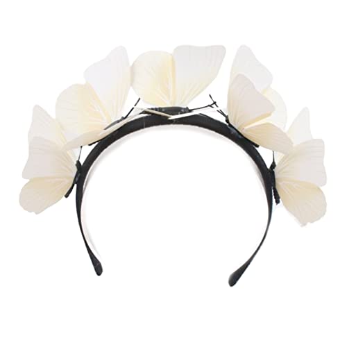 Schmetterlings-Fascinator für Cosplay, Party, Hochzeit, Festivals, Mädchen, Brautschmuck, Schmetterlings-Stirnband, Flora-Fairy-Kopfbedeckung, Braut-Kopfschmuck von HNsdsvcd