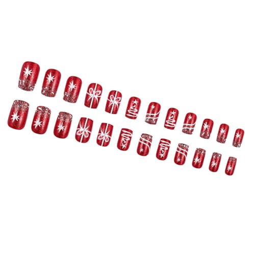 Weihnachtsdekoration, zum Aufdrücken, vollständige Abdeckung, Schneeflocken-Designs, künstliche Nägel, einfache Anwendung für festliche Anlässe Weihnachtsdekoration, zum Aufdrücken, vollständige Abdeckung, Schneeflocken-Designs, künstliche Nägel, einfache Anwendung für festliche Anlässe von HNsdsvcd