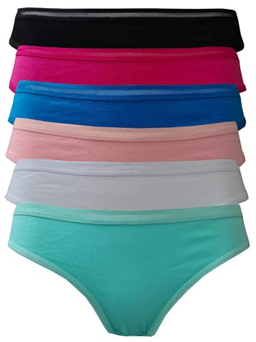 HO-Ersoka Damen String Set Tanga Baumwolle Lochmuster 6 Stück 6er Pack sexy Strings Frauen Tangas Slips Höschen Cotton Unterhosen Stringtangas Cut-Out Bund Mehrfarbig L (38-40) von HO-Ersoka