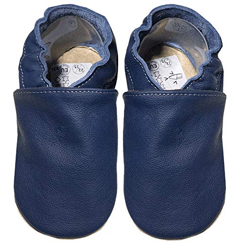 HOBEA-Germany Kitaschuhe Safestep, Kinderhausschuhe, Lederschuhe (blau, 24/25 EU) von HOBEA-Germany