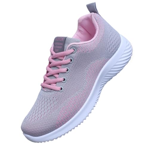 HOBTEC Damen-Sneaker for Schnüren, Laufschuhe, Bequeme Wanderschuhe mit Fußgewölbeunterstützung, leichte Turnschuhe(Color:A,Size:39 EU) von HOBTEC