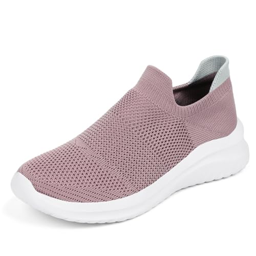 HOBTEC Damen-Turnschuhe, freihändiges Hineinschlüpfen, Bequeme Laufschuhe mit Fußgewölbeunterstützung(Color:Purple,Size:39 EU) von HOBTEC