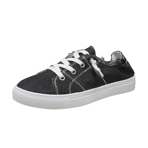 HOBTEC Low-Top-Sneaker for Damen, Klassische Slip-On-Mode-Sneaker(Color:Black,Size:38 EU) von HOBTEC