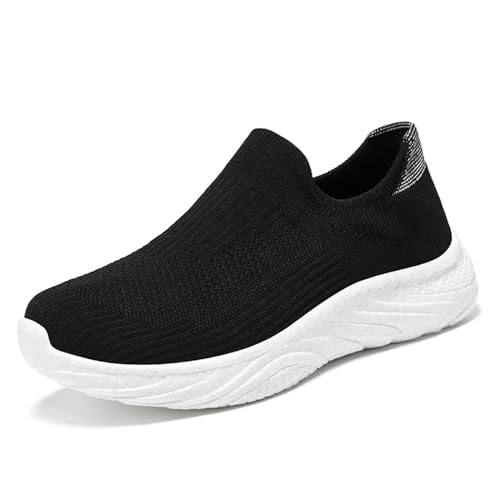 HOBTEC Slip-Ins-Sneaker for Damen, freihändige Slip-On-Wanderschuhe mit Fußgewölbeunterstützung(Color:Black,Size:37 EU) von HOBTEC