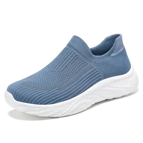 HOBTEC Slip-Ins-Sneaker for Damen, freihändige Slip-On-Wanderschuhe mit Fußgewölbeunterstützung(Color:Blue,Size:41 EU) von HOBTEC