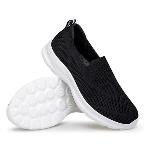 HOBTEC Slip-on-Sneaker for Damen, Trainingsschuhe mit Fußgewölbeunterstützung (Color : Black, Size : 35 EU) von HOBTEC