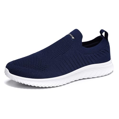 Womens Slip On Trainers with Memory Foam Ladies Casual Shoes(Color:Blue,Size:35 EU) von HOBTEC