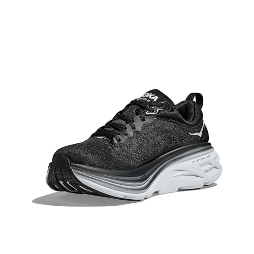 HOKA ONE ONE Herren Bondi 8 Wide Running Shoes, Black/White, 42 EU von HOKA ONE ONE