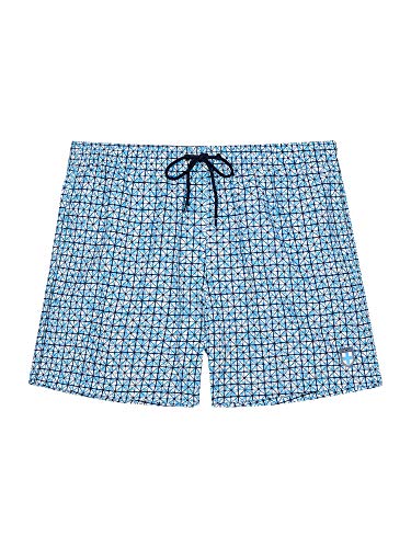 HOM Herren Ausmane Beach Boxer Badehose, Türkis Print, 50 von HOM