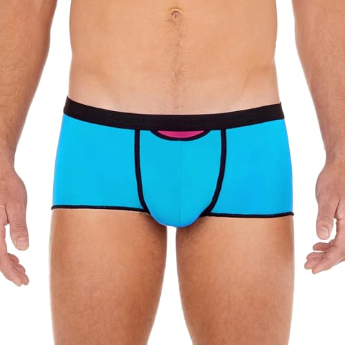 HOM Herren Boxer Court HO1 Plume UP Hipster-Höschen, Bleu Turquoise, M von HOM