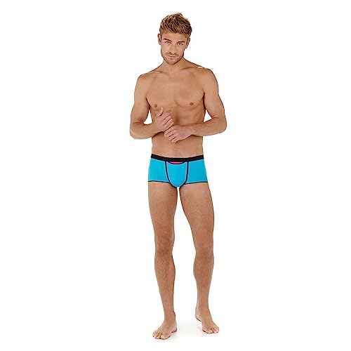 HOM Herren Boxer Court HO1 Plume UP Hipster-Höschen, Bleu Turquoise, M von HOM