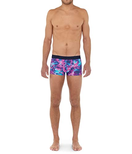 HOM Herren Boxer Court Kai Stämme, Imprimé délavé Rose et bleu, M von HOM