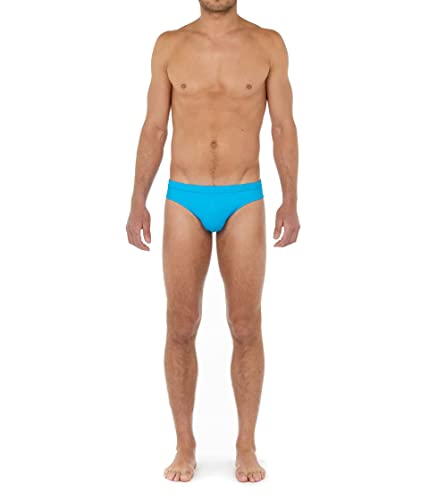 HOM Herren Sea Life Badehose Swim Briefs, türkis, 48 von HOM