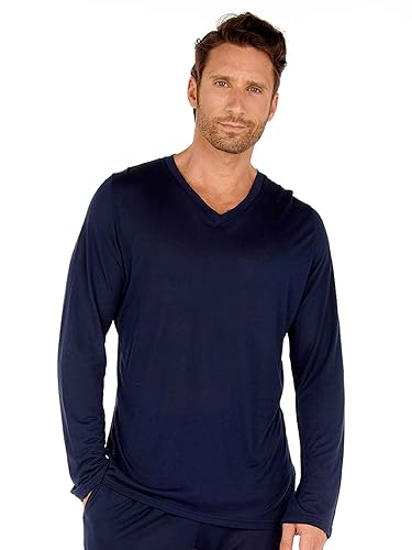 Longsleeve Shirt V-Neck 'Cocooning' - Navy - XL von HOM