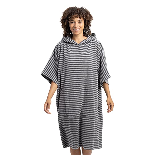 HOMELEVEL Badeponcho Damen und Herren - Surf Poncho aus 100% Baumwolle - Tuch für Erwachsene - Unisex Bademantel - Badetuch mit Kapuze von HOMELEVEL