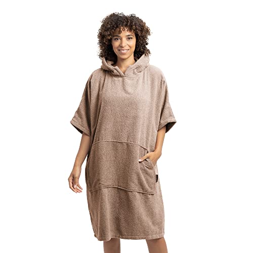 HOMELEVEL Badeponcho Damen und Herren - Surf Poncho aus 100% Baumwolle - Tuch für Erwachsene - Unisex Bademantel - Badetuch mit Kapuze von HOMELEVEL