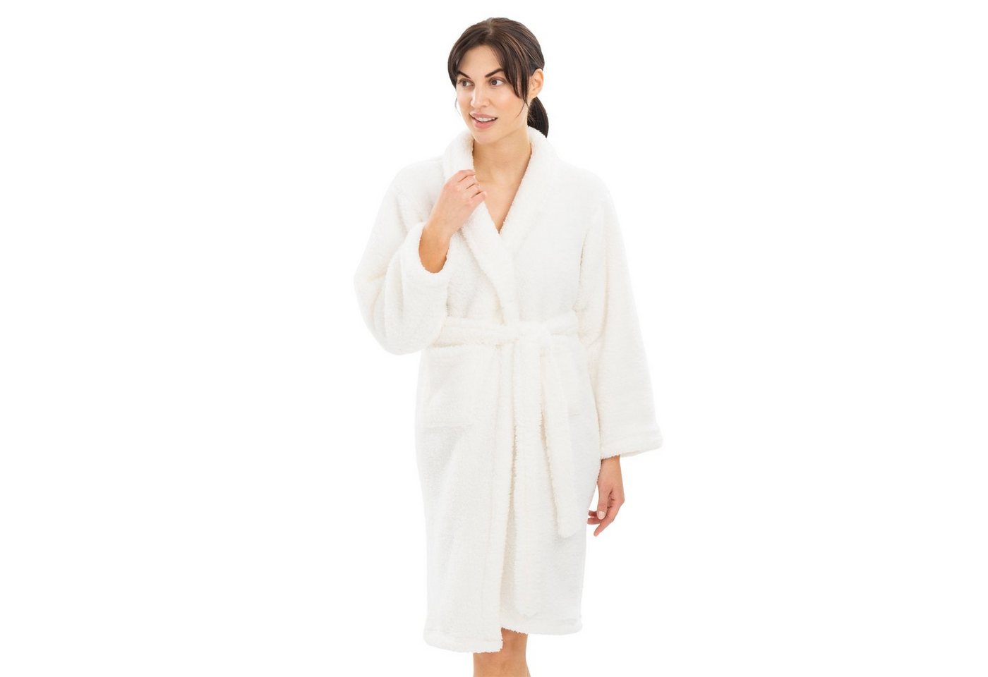 HOMELEVEL Unisex-Bademantel Kuschelfleece Bademantel Damen - Sherpa Morgenmantel Taschen Gürtel, Polyester HOMELEVEL Unisex-Bademantel Kuschelfleece Bademantel Damen - Sherpa Morgenmantel Taschen Gürtel, Polyester von HOMELEVEL