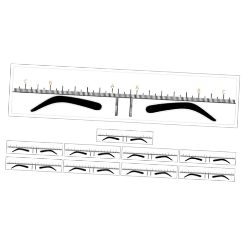 HOMSFOU 10St Augenbrauenschablone Lineal zum Tätowieren von Augenbrauen Aufkleber werkzeug Augenbrauenlineal aus Kunststoff Augenbrauen-Messgerät Positionierungslineal Messlineal PVC von HOMSFOU