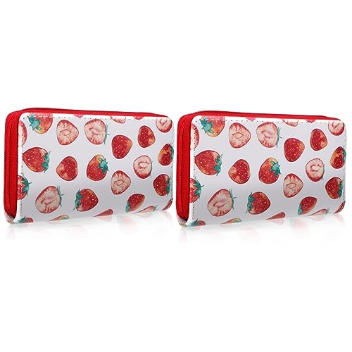 HOMSFOU 2st Geldbörse Erdbeergeschenke Geschenke Für Mädchen Erdbeermilchbeutel Erdbeere Kawaii Kleine Brieftaschenfrucht Erdbeer-Accessoires Glücklich Kleines Geschenk Pu Fräulein von HOMSFOU