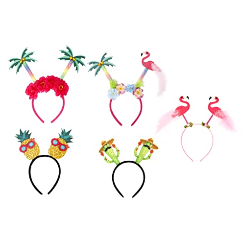 HOMSFOU 5st Hawaiianisches Stirnband Palmenkopf-bopper Hawaiianische Accessoires Für Hawaii-party-stirnband Hawaiianische Kopfbedeckungen Ananas Haarschmuck Baby Plastik Baumkopf Kind von HOMSFOU