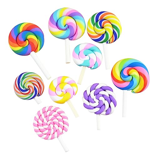 HOMSFOU 72 Stk Bogen Haarclip Candy Charm Ton Lutscher Süßigkeiten-anhänger Aus Ton Charm-halskette Harz Bunt Handyhülle Mit Flachem Rücken Dessert-charme Haarnadel Eltern-kind Maniküre von HOMSFOU