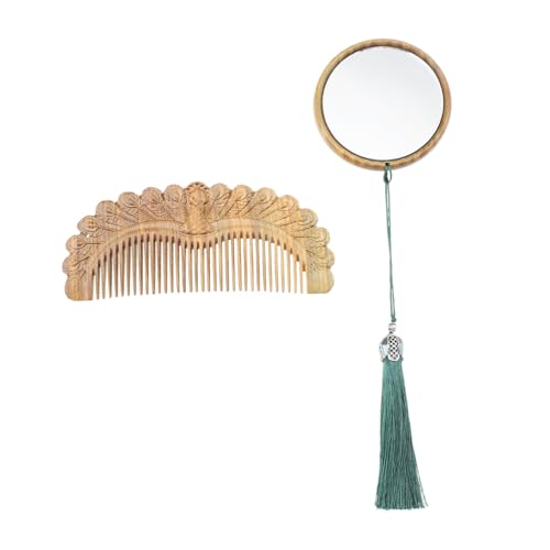 HONITANO 1satz Doppelseitiger Schminkspiegel Mit Haarkamm Tragbares Retro Kosmetikspiegel Für Unterwegs Für Make-up Und Frisurenpflege Für Handtaschen Und Reisen HONITANO 1satz Doppelseitiger Schminkspiegel Mit Haarkamm Tragbares Retro Kosmetikspiegel Für Unterwegs Für Make-up Und Frisurenpflege Für Handtaschen Und Reisen von HONITANO