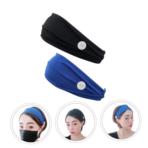 HONITANO 2 Stück Sport Stirnband für Damen Schweißabsorbierendes Dehnbares Haarband mit Maskenknopf Atmungsaktives und Leichtes Fitness Haaraccessoire HONITANO 2 Stück Sport Stirnband für Damen Schweißabsorbierendes Dehnbares Haarband mit Maskenknopf Atmungsaktives und Leichtes Fitness Haaraccessoire von HONITANO