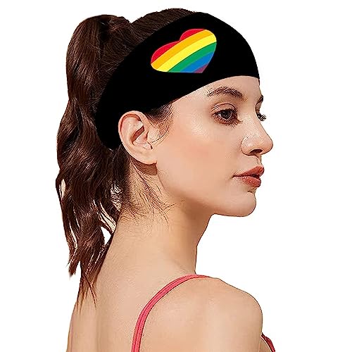 Regenbogen Sport Stirnband Mit Elastischem Haargummi Haushalt Für Laufen Und Yoga Mehrzweck Zubehör Lauf Stirnband von HOOLRZI