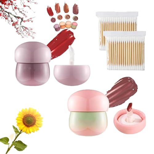 Blurring Pudding Pot Lip, Free Lip And Cheek Blurry Pudding Pot, Free Pudding Pot Lip, Free Blurry Pudding Pot Lip, Non-Sticky Glossy Tinted Lip Balm, Waterproof Lipstick Glowing Lips (2PCS-G) von HOPASRISEE