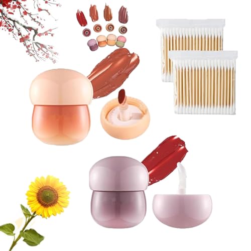 Blurring Pudding Pot Lip, Free Lip And Cheek Blurry Pudding Pot, Free Pudding Pot Lip, Free Blurry Pudding Pot Lip, Non-Sticky Glossy Tinted Lip Balm, Waterproof Lipstick Glowing Lips (2PCS-H) von HOPASRISEE