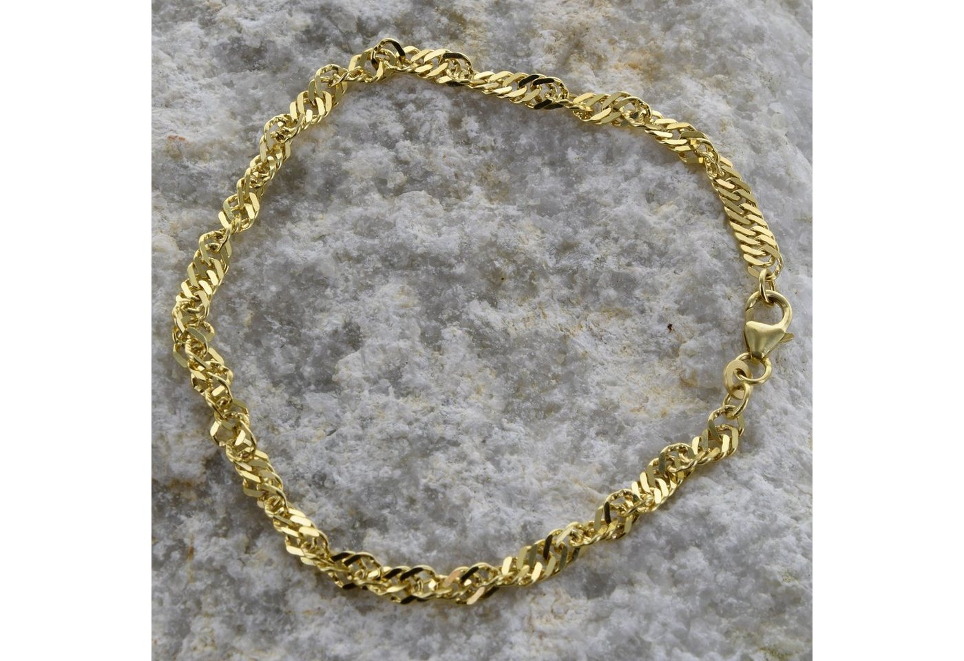 HOPLO Goldarmband Goldkette Singapurkette Länge 19cm - Breite 3,4mm - 333-8 Karat Gold von HOPLO