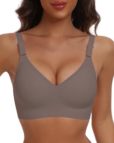 HORISUN Bequemer, Nahtloser BH mit vollständiger Abdeckung für Damen, kabellose BHS mit weicher Unterstützung, Normale und große Größen (Kaffee 4XL) von HORISUN