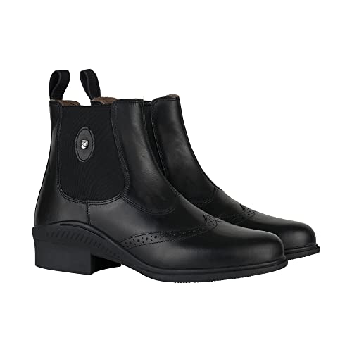 HORZE Damen Winterreitstiefel Maine, Reitstiefelette aus Leder, warm gefüttert, Schwarz, 39 von HORZE