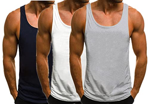 3er Pack Tank Top Herren Muskelshirt Tankshirt T-Shirt Ärmellos Weste Muskelshirt Stringer Fitness von HOTCAT