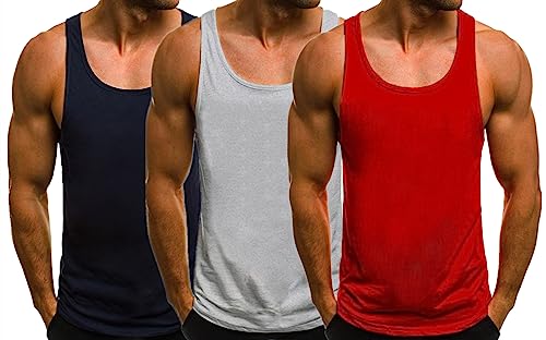 HOTCAT 3er Pack Tank Top Herren Muskelshirt Tankshirt T-Shirt Ärmellos Weste Muskelshirt Stringer Fitness von HOTCAT