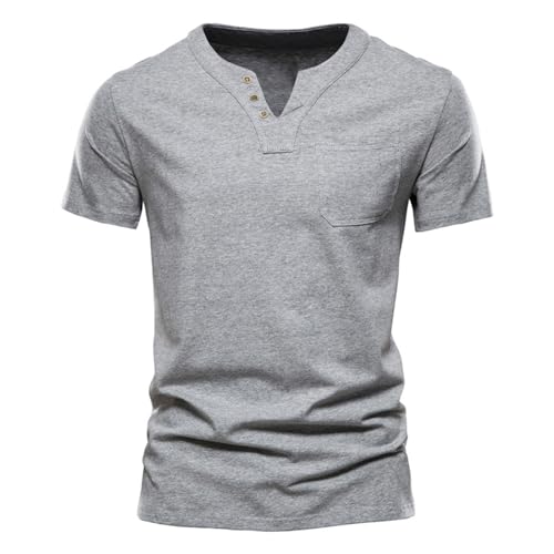 HOTIAN Henley Herren T-Shirt V-Ausschnitt T-Shirt Sommer Freizeit Kurzarm Causal Shirt Slim Fit HOTIAN Henley Herren T-Shirt V-Ausschnitt T-Shirt Sommer Freizeit Kurzarm Causal Shirt Slim Fit von HOTIAN