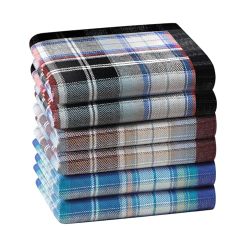 HOULIFE Baumwoll Taschentücher für Herren kariertes Herrentaschentuch kariertes Einstecktuch-Set klassisches Herrentaschentuch gestreiftes Herrentaschentuch HOULIFE Baumwoll Taschentücher für Herren kariertes Herrentaschentuch kariertes Einstecktuch-Set klassisches Herrentaschentuch gestreiftes Herrentaschentuch von HOULIFE