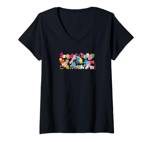 Damen All Bark T-Shirt mit V-Ausschnitt Damen All Bark T-Shirt mit V-Ausschnitt von HOUSE OF TURNOWSKY APPAREL